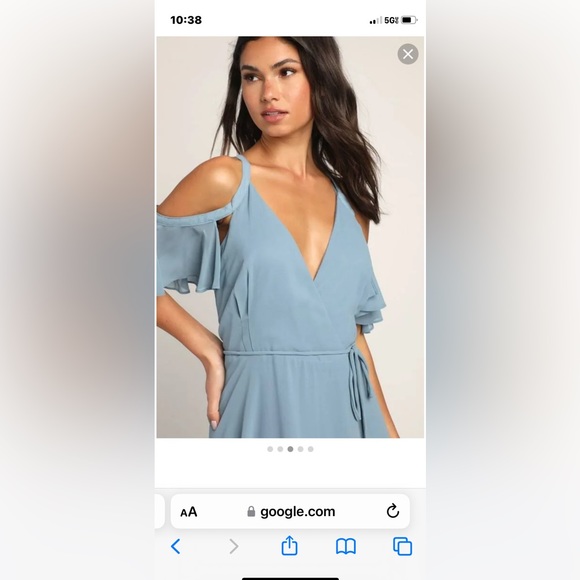 Lulus Dresses & Skirts - Lulus Easy listening Slate blue cold shoulder wrap maxi dress